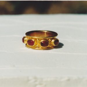 Wide Ruby Cigar Band 22k