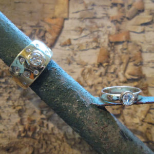 Wedding Bands with Flush set Diamonds