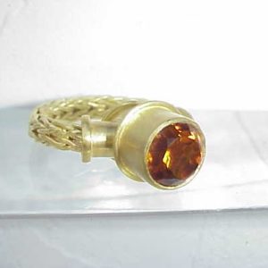 Citrine Chain Ring 22k