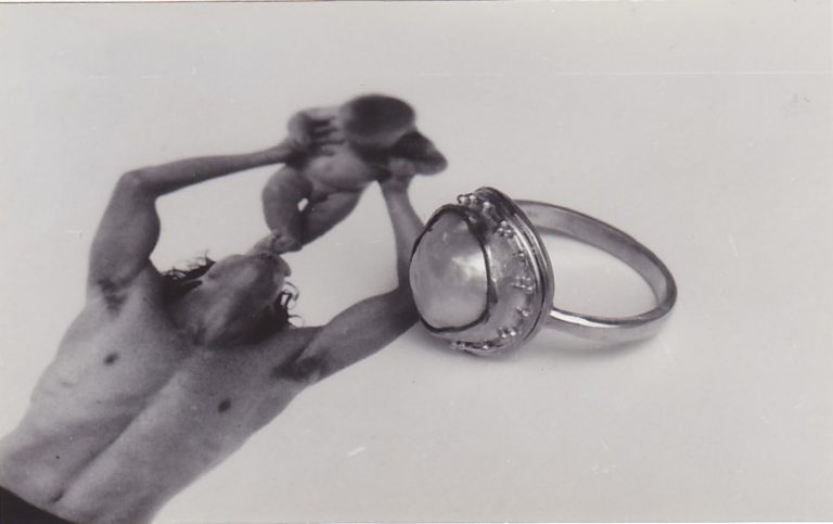 past present pearl granulated ring