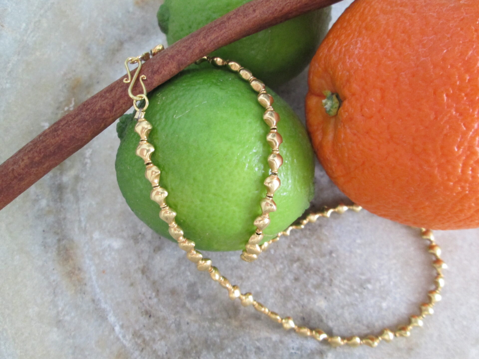 18k Beaded Chain, made to order Handmade Gold Jewelry by Eleni Prieston