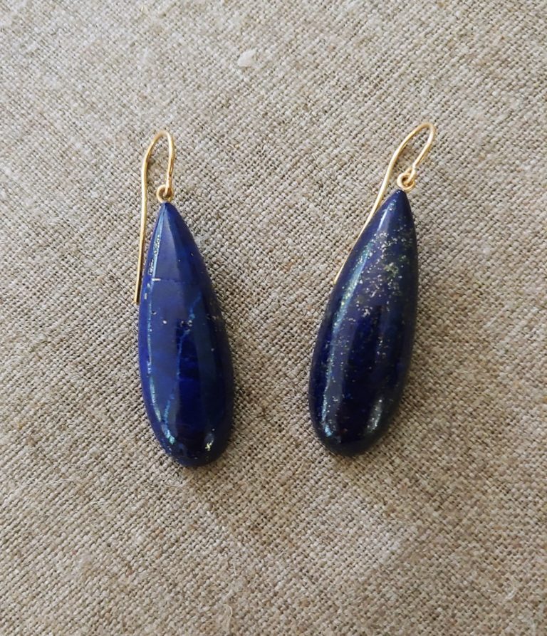 Mediterranean Blue Lapis Teardrop Earrings