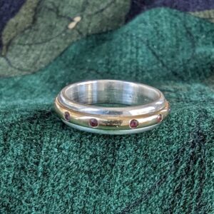 14k 2 Tone Ruby Wedding Band