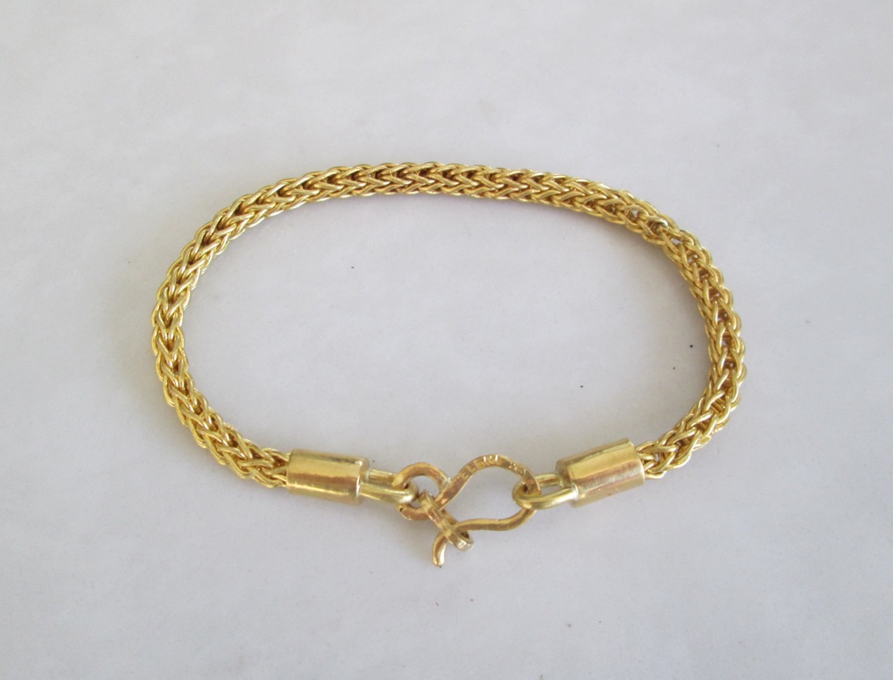 22k Double Loop Bracelet Handmade Gold Jewelry by Eleni Prieston