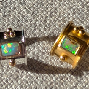Ear Cuff Two Tone with Opal & Sterling with Opal