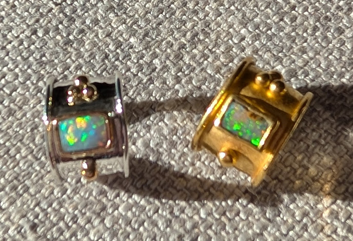 Ear Cuffs Ear Cuff Two Tone with Opal & Sterling with Opal
