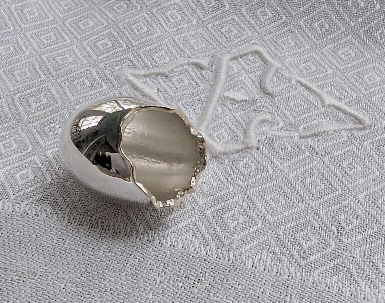 Sterling & 14k Egg Pendant